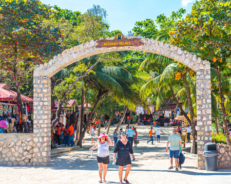 LABADEE, HAITI - February 19, 2017: Labadee is a port located on the northern coast of Haiti. It is a private resort leased to Royal Caribbean for the use of passengers of its three cruise lines.のeditorial素材