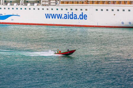 CASTRIES, ST LUCIA - November 21, 2016: AIDA Cruises is an American British-owned German cruise line based in Rostock, Germany. The company entered the cruise industry in the 1960sのeditorial素材