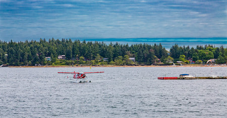 Orange Seaplane in Nanaimoのeditorial素材