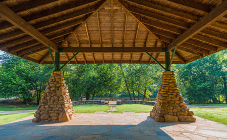 View from Under Pavilionの写真素材