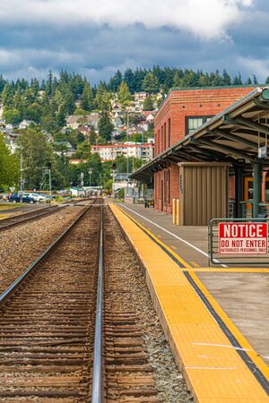 Track by Train Stationの写真素材