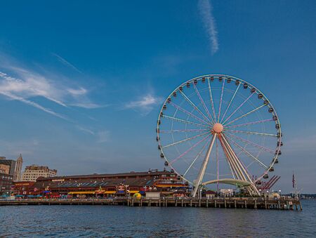 Great Wheel in Seattle on Boardwalkの写真素材