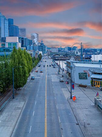 Early Morning on Alaska Wayのeditorial素材