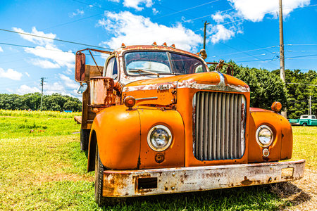 Orange Mack Truck