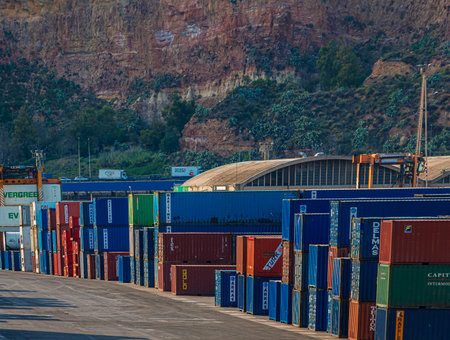 Freight LIned up on Pier