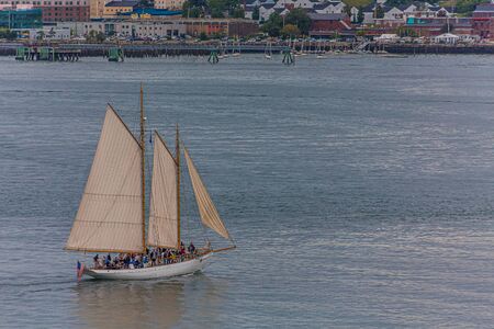 Crowded Schooner in Portland Harborのeditorial素材