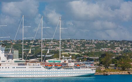 Aft of Club Med Ship in Barbadosのeditorial素材