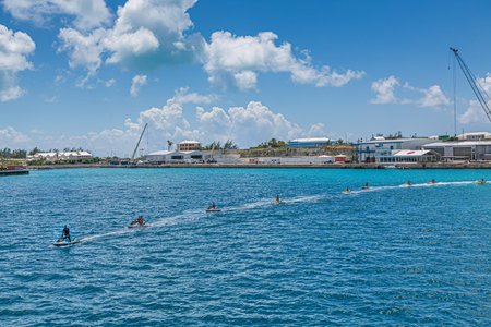HAMILTON, BERMUDA - July 12, 2017: Hamilton, in Bermuda has a blend of British and American culture....