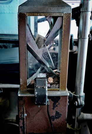 Bus Fare Box on an Old Junk Bus