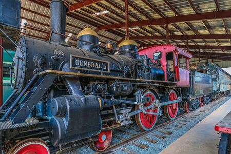 DULUTH, GEORGIA - September 11, 2019: The Southeastern Railway Museum occupies 35-acres in Duluth, Georgia, near Atlanta. Since 1970, the Museum hosts many historic trains, buses and carsのeditorial素材