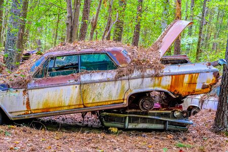 One Wreck on Anotherの写真素材