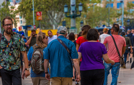 BARCELONA, SPAIN - September 21, 2017: Barcelona is the capital and largest city of Catalonia, Spain. Barcelona is a major tourist attraction with its unique architecture, churches and parksのeditorial素材