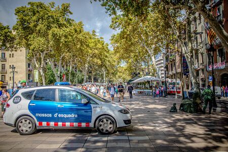 BARCELONA, SPAIN - September 19, 2017: Barcelona is the capital and largest city of Catalonia, Spain. Barcelona is a transport hub, with the Port of Barcelona being the busiest European passenger portのeditorial素材