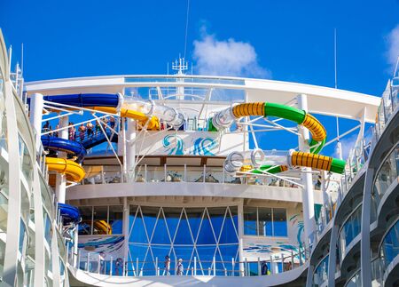 Colorful Waterslide on Cruise Shipのeditorial素材