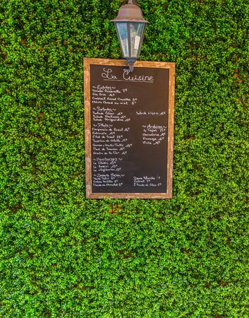 Menu at La Cuisineのeditorial素材