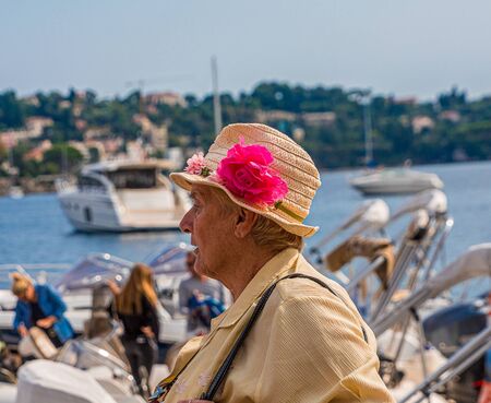 VILLEFRANCHE, FRANCE - September 23, 2017: Villefranche lies between Nice and Monaco on the coast of France. The main activity is tourism, with hotels and restaurants employing most of the populationのeditorial素材