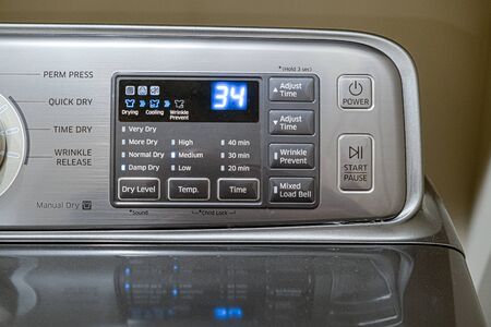 Controls on Modern Dryerの写真素材