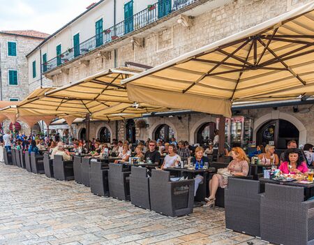 Outdoor Dining Patio in Kotorのeditorial素材