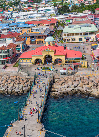 BASSETERRE, SAINT KITTS - November 29, 2017 Port Zante is the harbour in Basseterre, Saint KItts,...