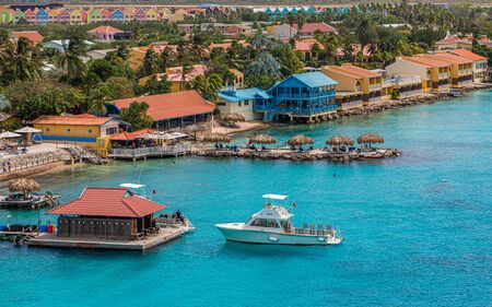 Colorful Condos Along Bonaire Coastのeditorial素材