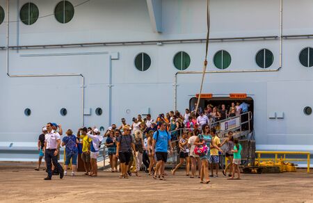 Crowd Disembarking Shipのeditorial素材