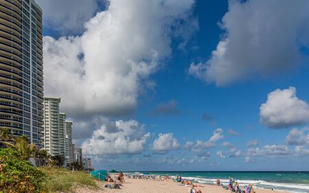 Beach by Condos in Fort Lauderdaleのeditorial素材