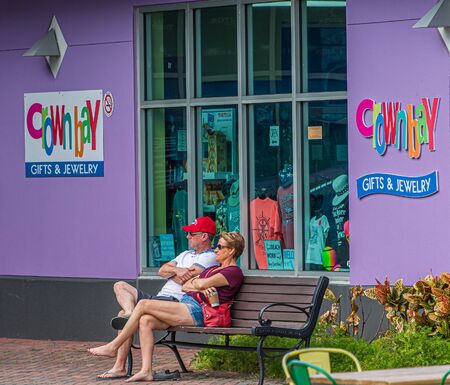 ST THOMAS, USVI - February 21, 2018: Tourism is a major industry in St Thomas. Recovery from the recent hurricanes has become to resume tourism to former levels.のeditorial素材