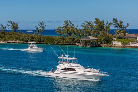 Two Fishing Boats in Narrow Channelのeditorial素材