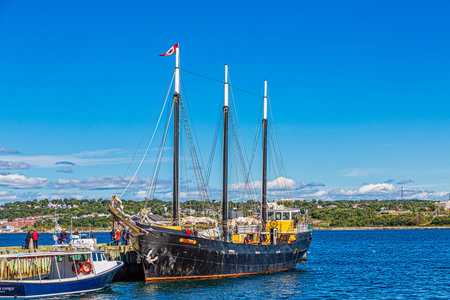 Three Masted Schooner at the dock in Halifaxのeditorial素材