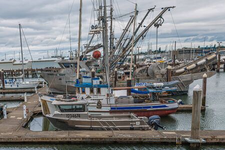 Line of Fishing Boatsのeditorial素材