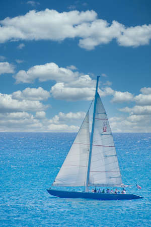 White Party Boat on Blueのeditorial素材