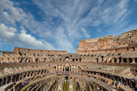 Roman Coloseum with Many Tourist