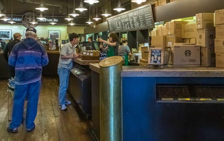 Interior of Original Starbucksのeditorial素材