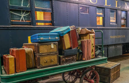 Baggage Cart by Old Pullman Carのeditorial素材