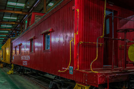 Old Red Southern Railroad Cabooseのeditorial素材