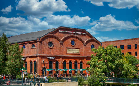 REI and Starbucks in old Denver Tramway Power Buildingのeditorial素材