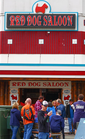 People in Front of Red Dog Saloonのeditorial素材