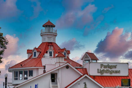 Lighthouse on Parkers LIghthouse at Duskのeditorial素材