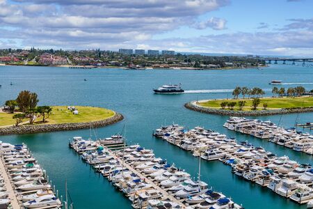 Ferry and San Diego Marinaの写真素材
