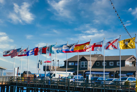 International Flags on Santa Barbara Pier