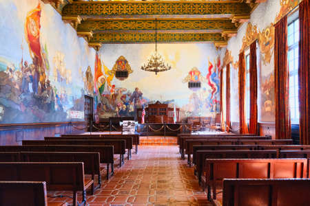 Old Courtroom in Santa Barbara Courthouseのeditorial素材