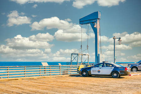 Santa Barbara Police Car on Pierのeditorial素材