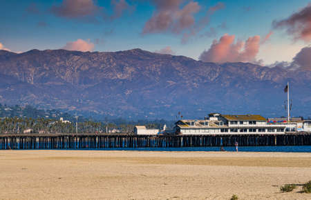 Mountains Beyond Santa Barbara Pierのeditorial素材