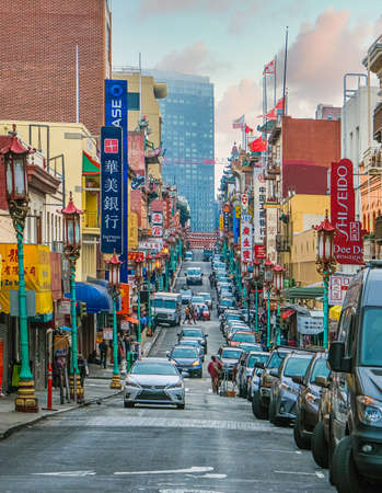 View Down Chinatown Streetのeditorial素材