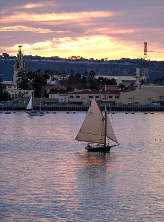 Sailboat in San Diego Sunset