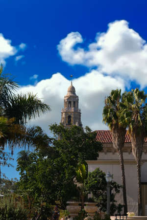 Bell Tower and Palm Treesのeditorial素材