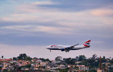 British Airways Landing in San Diegoのeditorial素材