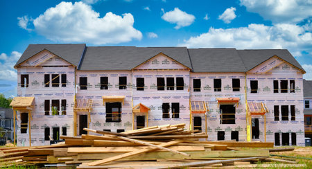 Sheathing on New Townhouses