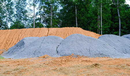 Piles of Gravel and Dirtの写真素材