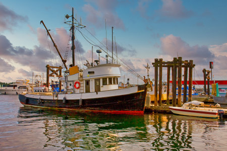Old Fishing Trawler at Dockのeditorial素材
